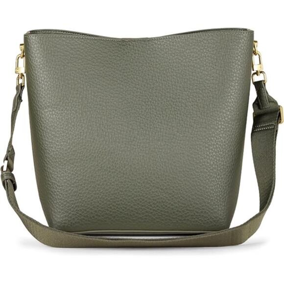 Womens Soft Bucket Bag Tote Faux Leather Crossbody Shoulder Minimalist Purse - Picture 6 of 6